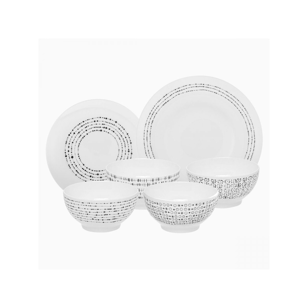 Ensemble petit-déjeuner 12 pièces - Basic Dots