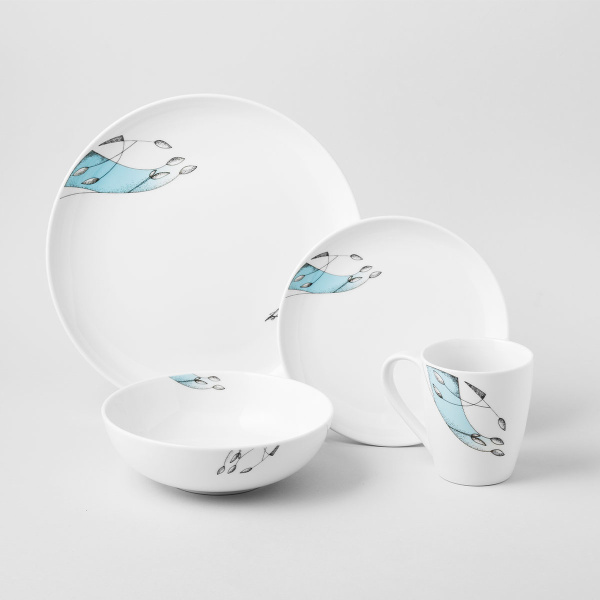 Teller flach Coupe 27 cm Set 4-tlg. - S-Art Elements Water