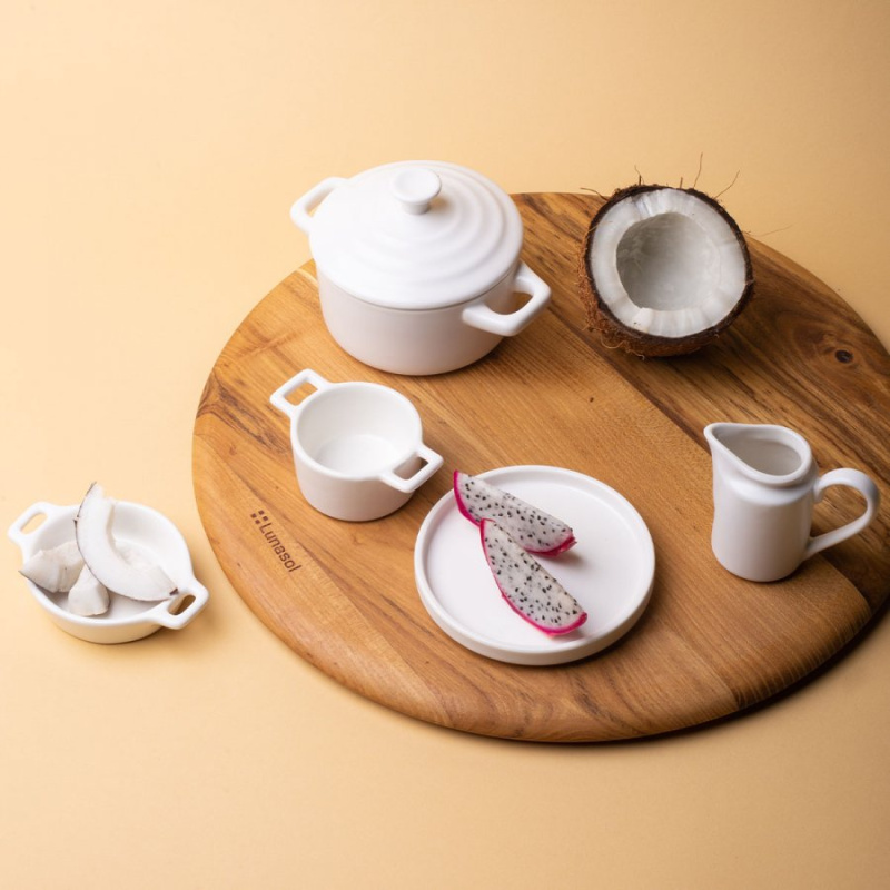 Oval bowl Flowl Atelier white with handles 7,9 x 7 cm - Gaya