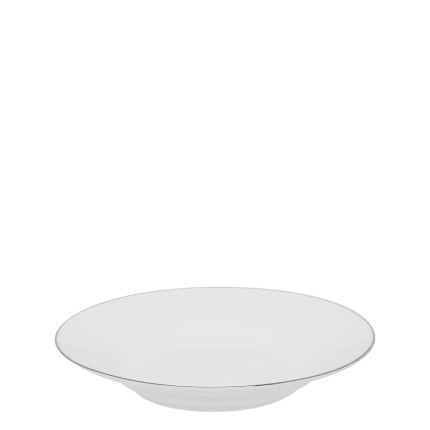 Piatto fondo 23 cm con bordo in platino - Premium Platinum Line