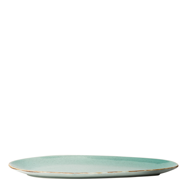 Servierplatte oval Sand türkis 41 cm – Gaya