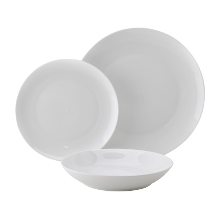 Plate set 12 pcs Flow white | Lunasol