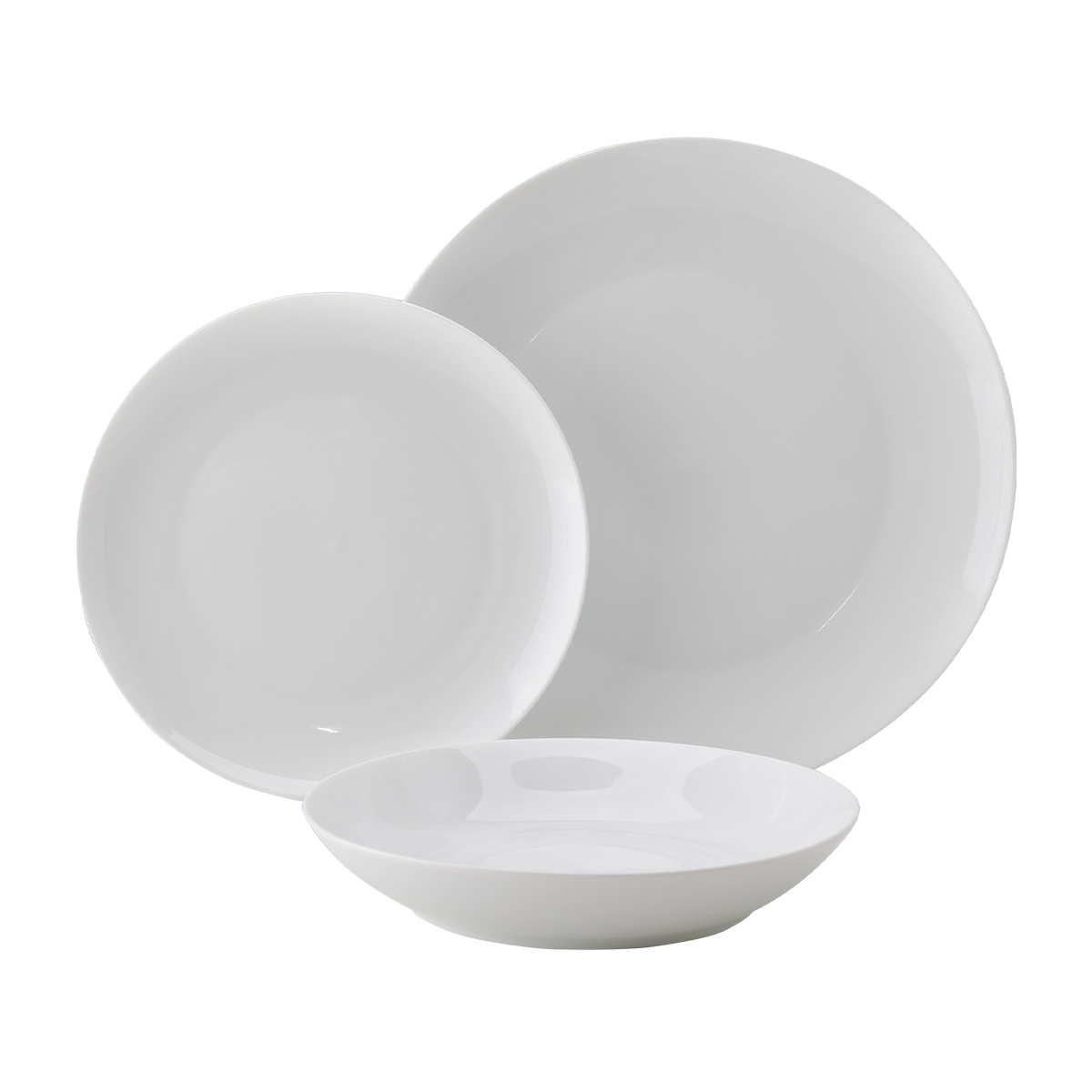 Set piatti 12 pezzi Flow bianco | Lunasol
