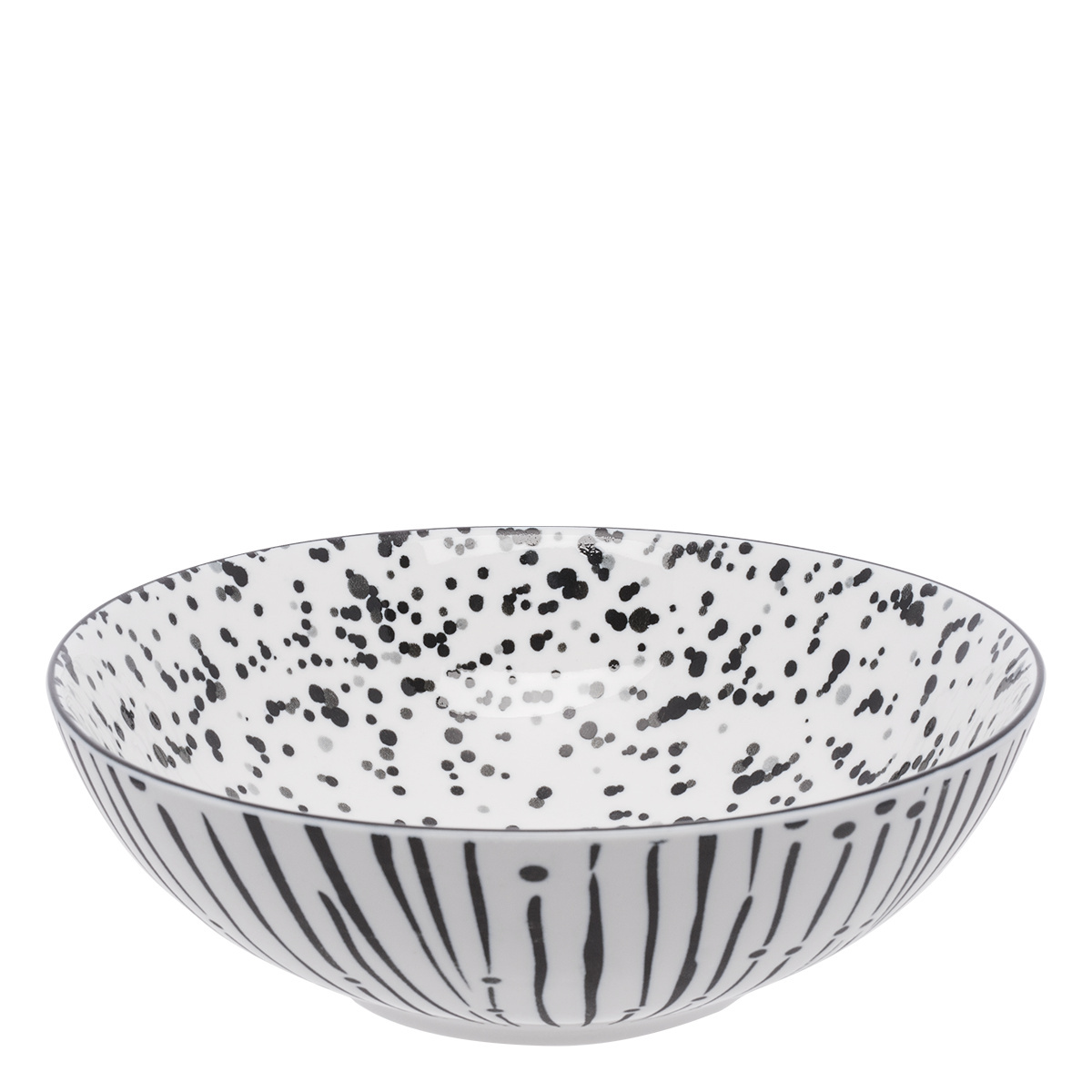 Bol à céréales blanc/noir 17,8 cm – Basic