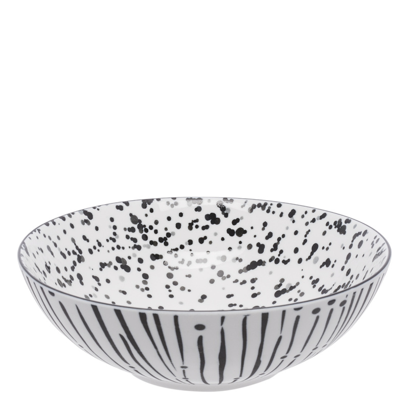 Ciotola per cereali bianco / nero 17,8 cm - Basic