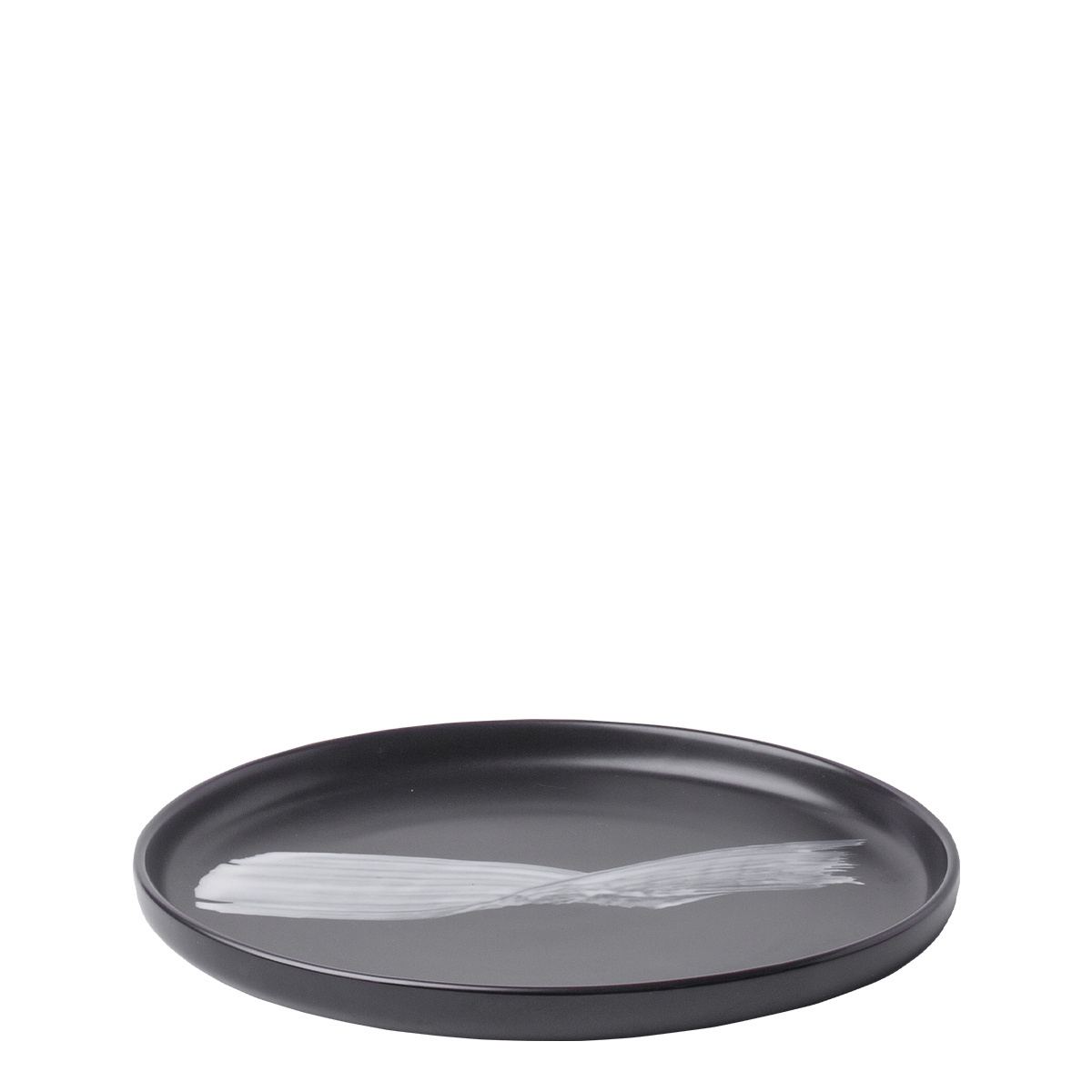 Teller flach U-Coupe schwarz 20 cm - Gaya Atelier Flow Art