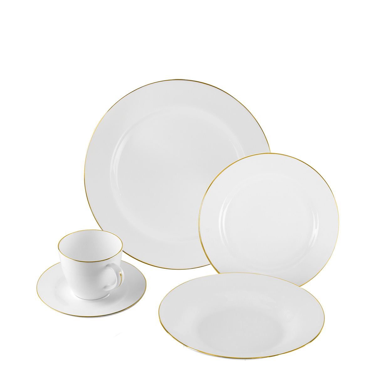 Porzellan Set 20-tlg. - Premium Platinum Line Rand gelb