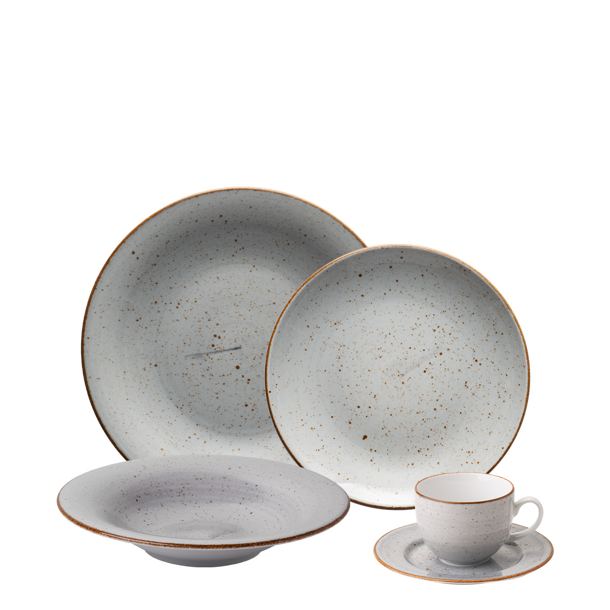 Service en porcelaine 20 pièces gris - Hotel Inn Chic couleur