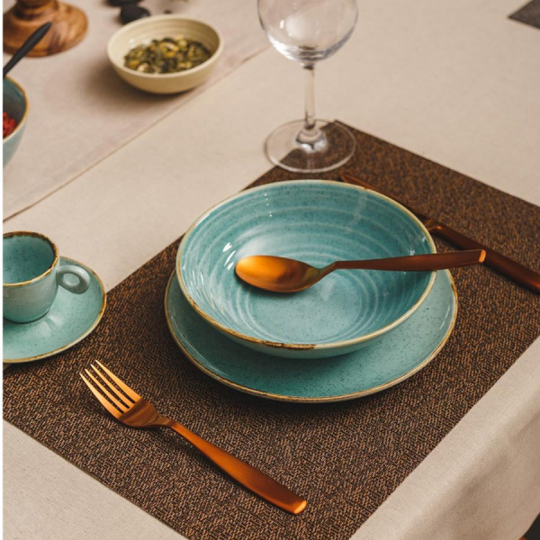 Set in porcellana 30 pezzi - Sand turchese - Gaya