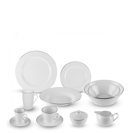 Set in porcellana 52 pezzi - Premium Platinum Line