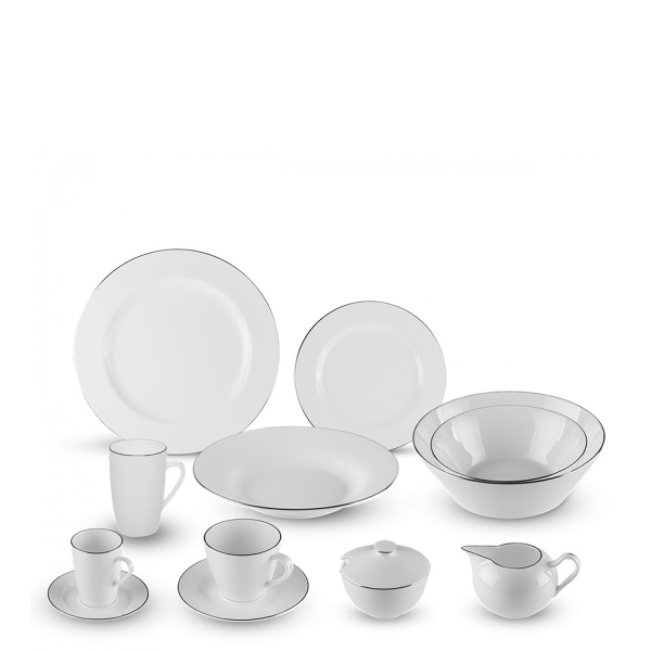 Set in porcellana 52 pezzi - Premium Platinum Line