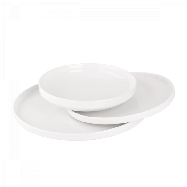 Set of white plates U-Coupe 12 pcs — Flow Lunasol