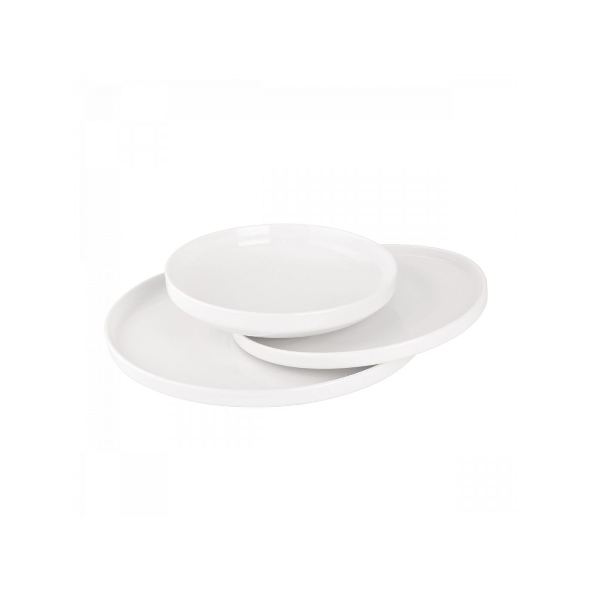 Set of white plates U-Coupe 12 pcs — Flow Lunasol