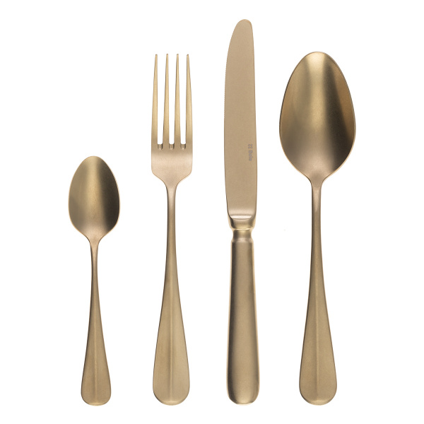 24-Piece Cutlery Set - Baguette Vintage PVD Champagne Stone Wash