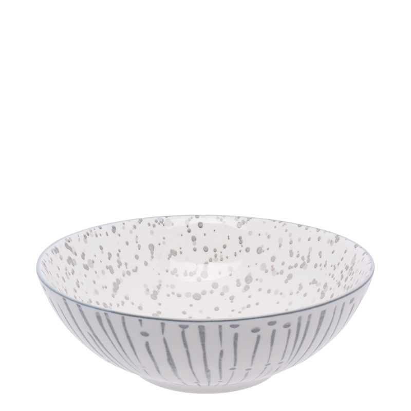 Müslischale weiß / hellgrau 17,8 cm - Basic
