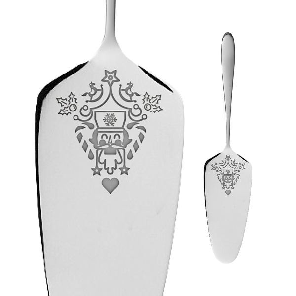 Cake Server with Christmas Engraving - Turin