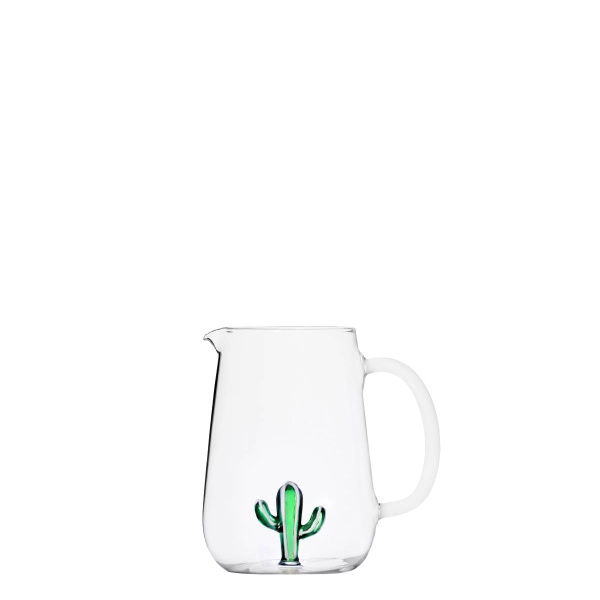 Pitcher with green and white cactus 1.75 l - Ichendorf