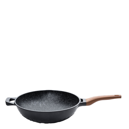 Wok avec revêtement antiadhésif en marbre noir ø 32 cm - Basic