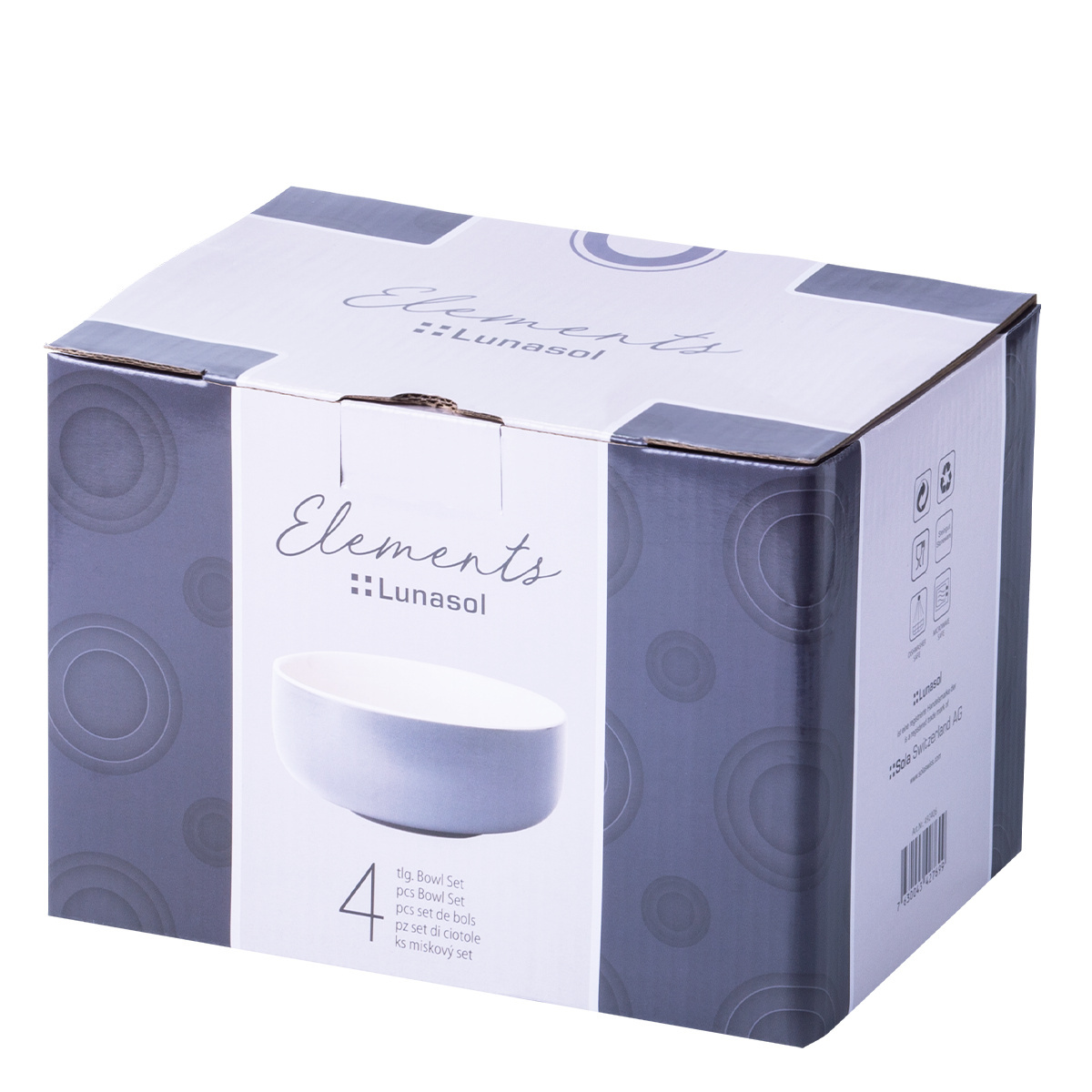 Ceramic bowl set 4 pcs – Elements East grey