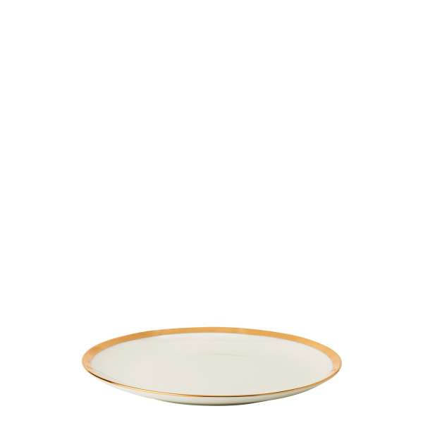 Piatto dessert Coupe 20,5 cm Set 4 pezzi - FLOW Lunasol con bordo dorato