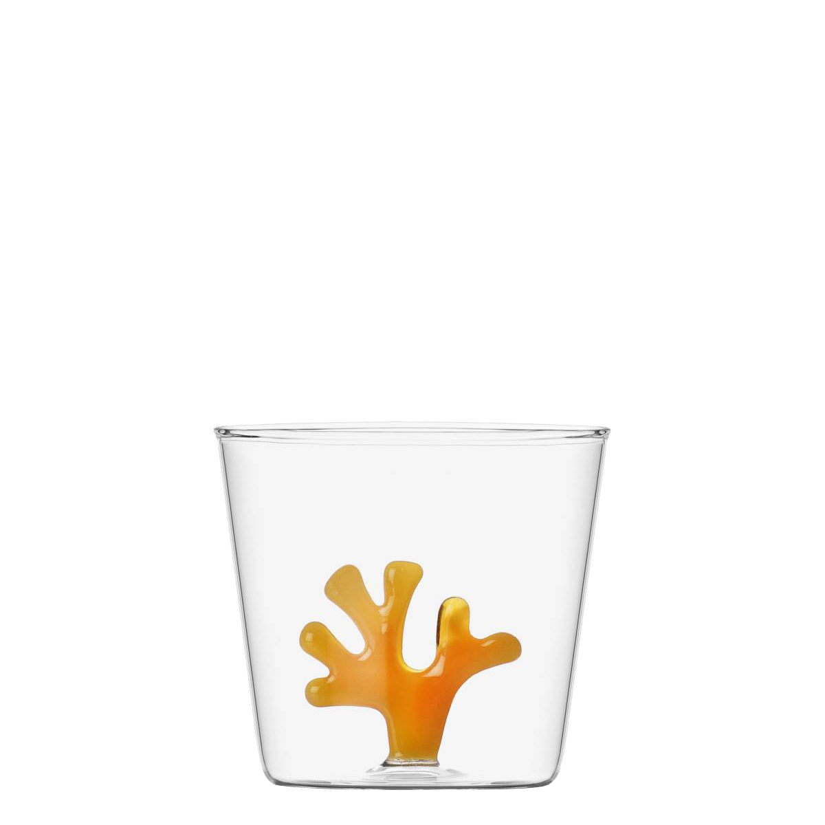 Glass with orange coral 350 ml