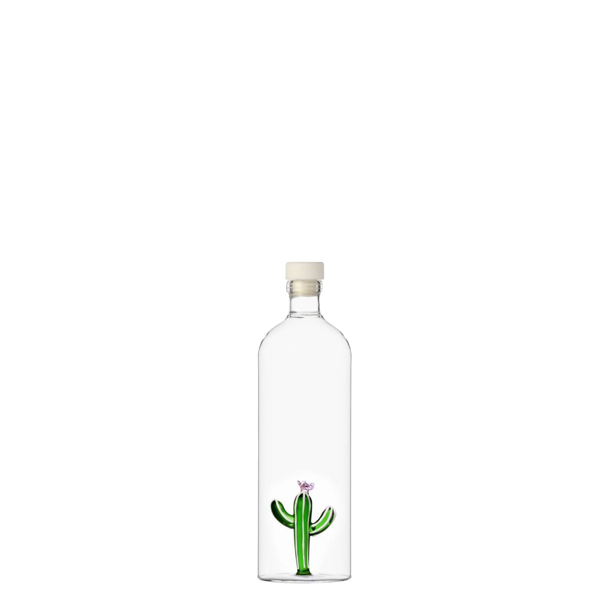 Bottle with stopper and green cactus 1.1 l
