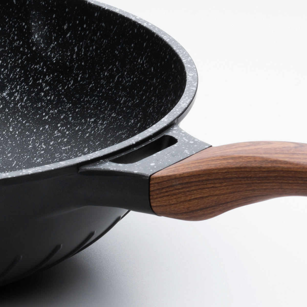 Wok avec revêtement antiadhésif en marbre noir ø 32 cm - Basic