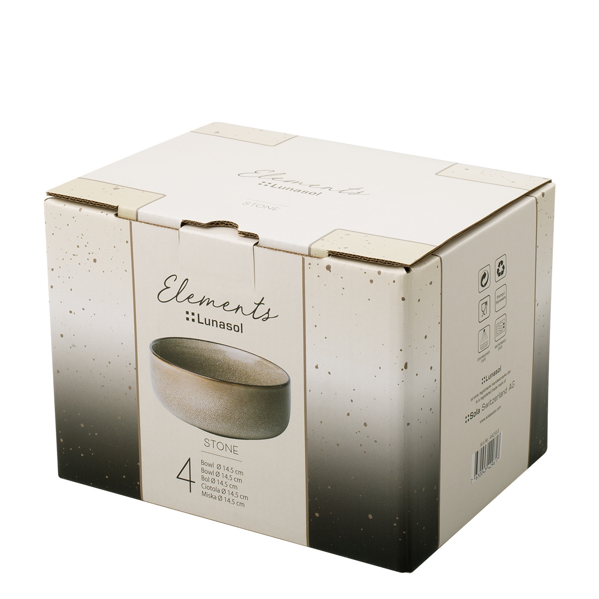 Set di ciotole ø14 cm, 4 pezzi - Elements Stone