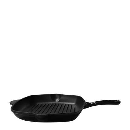 Cast iron grill pan enamelled black, 27 x 27 cm - Jupiter Lunasol