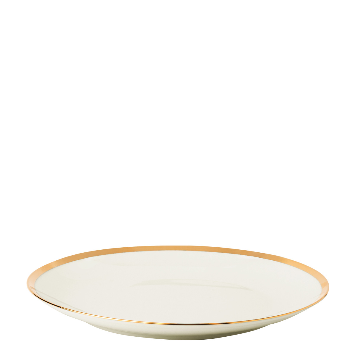 Plate flat coupe 27 cm set of 4 - FLOW Lunasol with gold rim