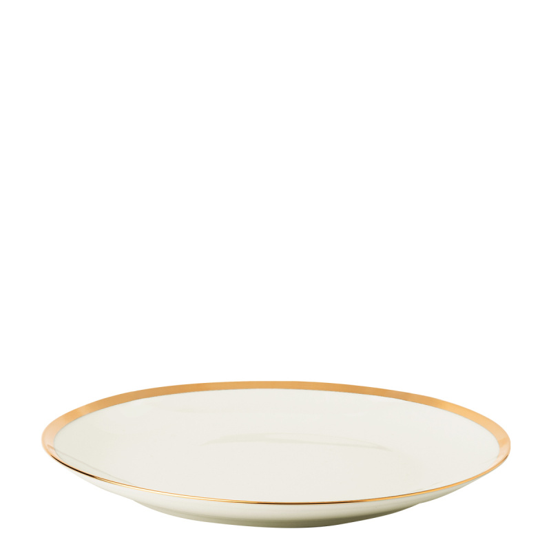 Plate flat coupe 27 cm set of 4 - FLOW Lunasol with gold rim