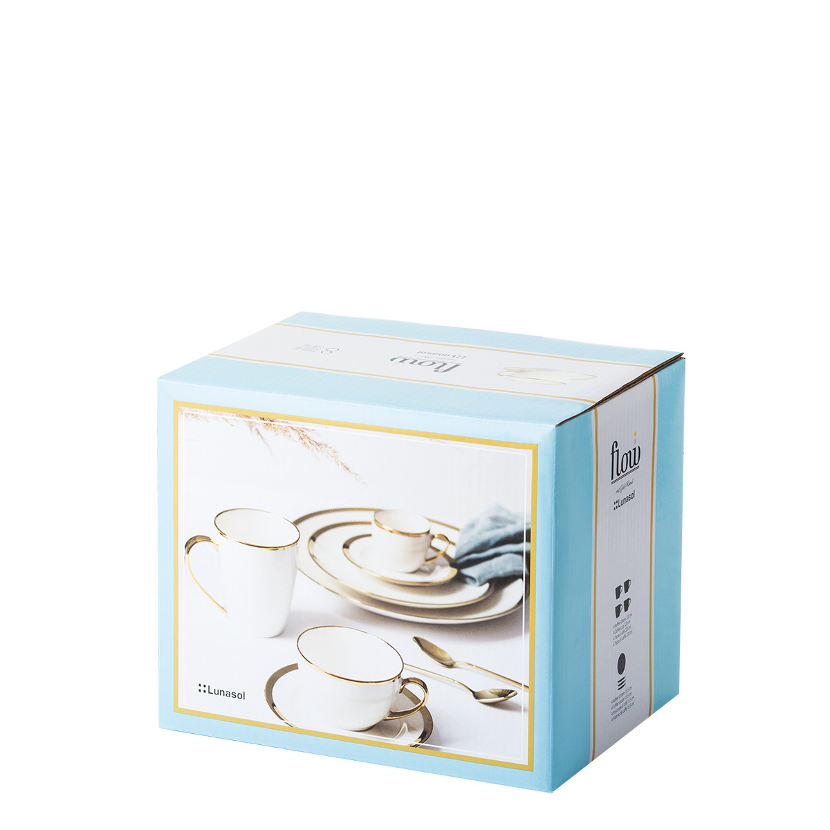 Coffee set 8 pcs - FLOW Lunasol with gold rim