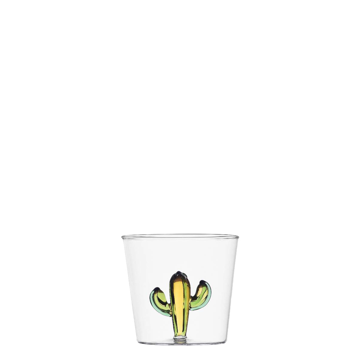 Glass with green-amber cactus 350 ml