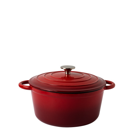 Enameled cast iron pot red ø 24 cm - Jupiter Lunasol