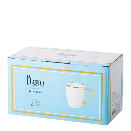 Mug 360ml, Set 2-tlg. - FLOW Lunasol mit Gold-Rand