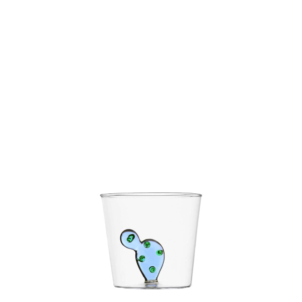 Glass with blue cactus 350 ml