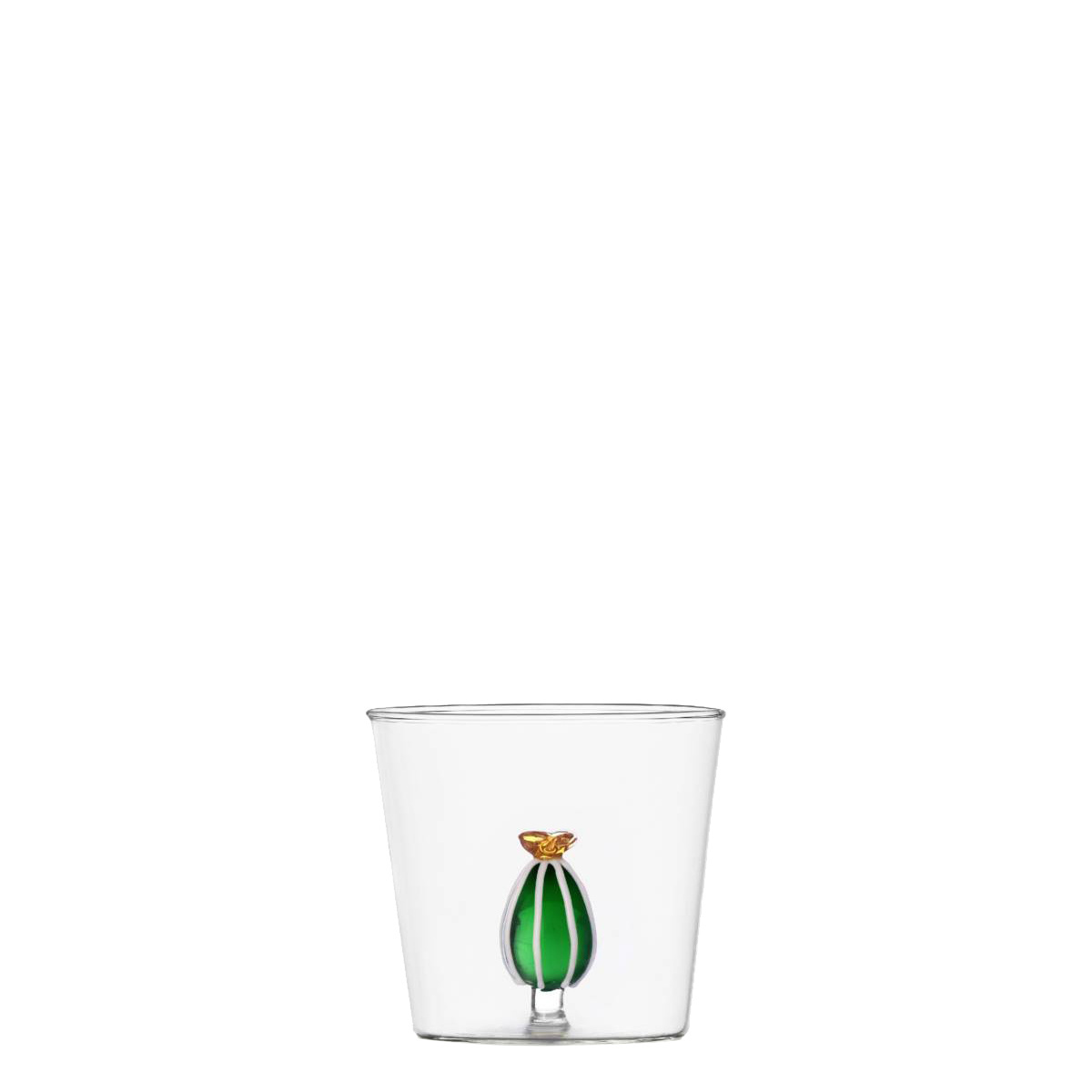 Glass with cactus and amber flower 350 ml