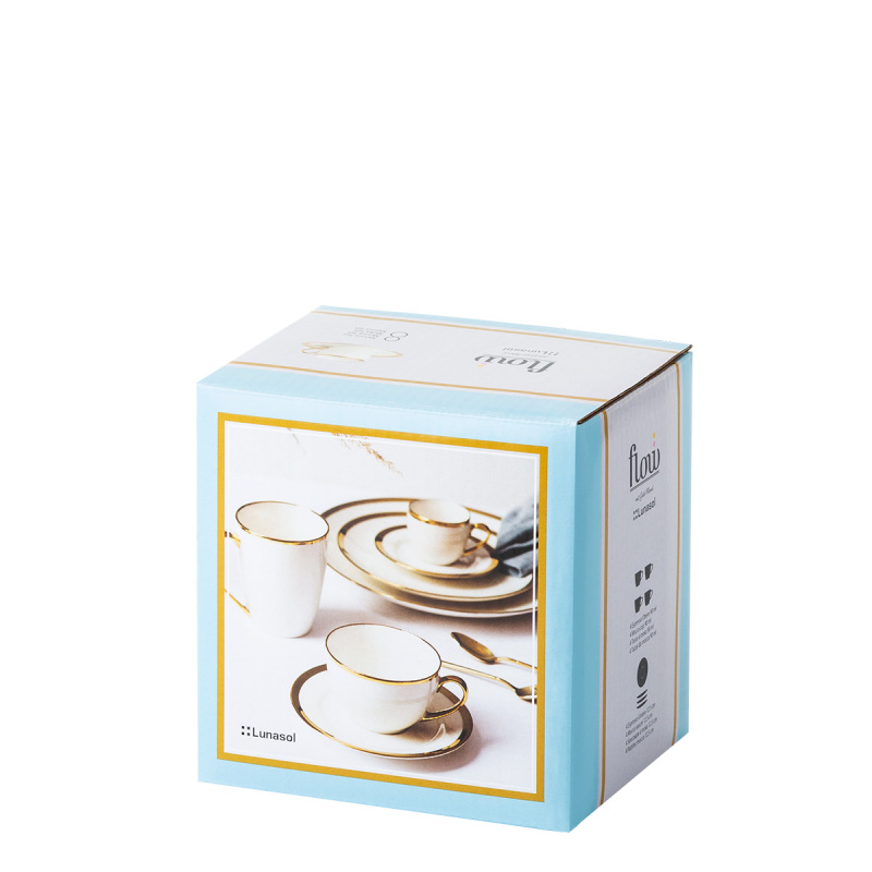 Mocca-Set 8-tlg. - FLOW Lunasol mit Gold-Rand