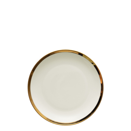 Dessert plate coupe 20.5 cm set of 4 - FLOW Lunasol with gold rim