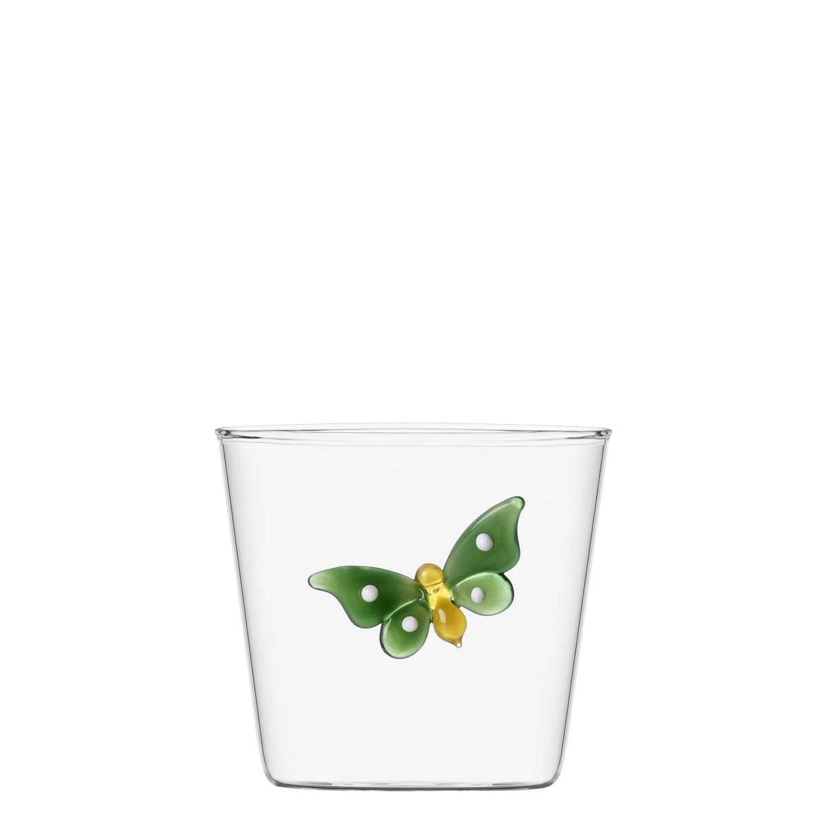 Glass with green butterfly 350 ml