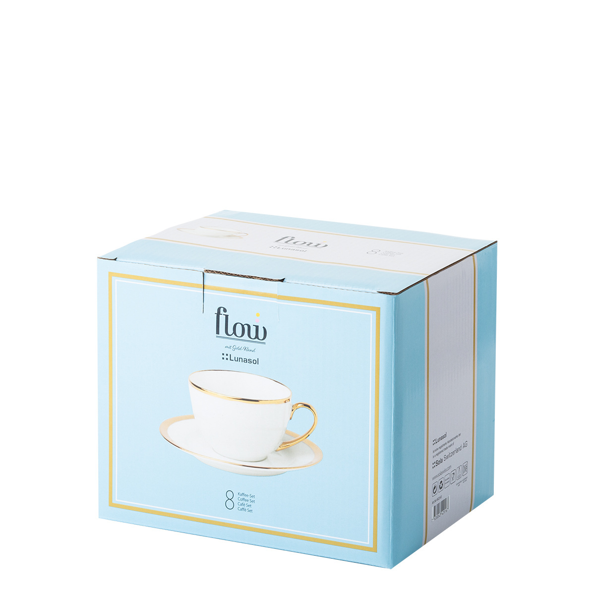 Coffee set 8 pcs - FLOW Lunasol with gold rim