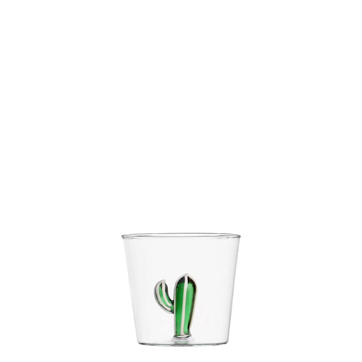 Glass with green cactus 350 ml