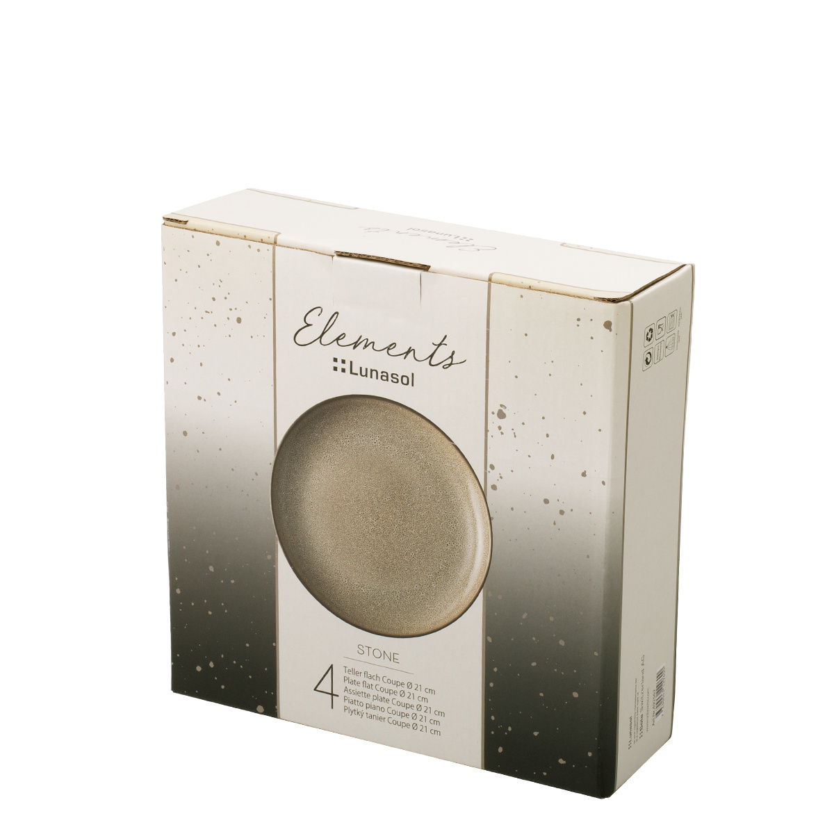 Teller flach Coupe ø27 cm Set 4-tlg. - Elements Stone