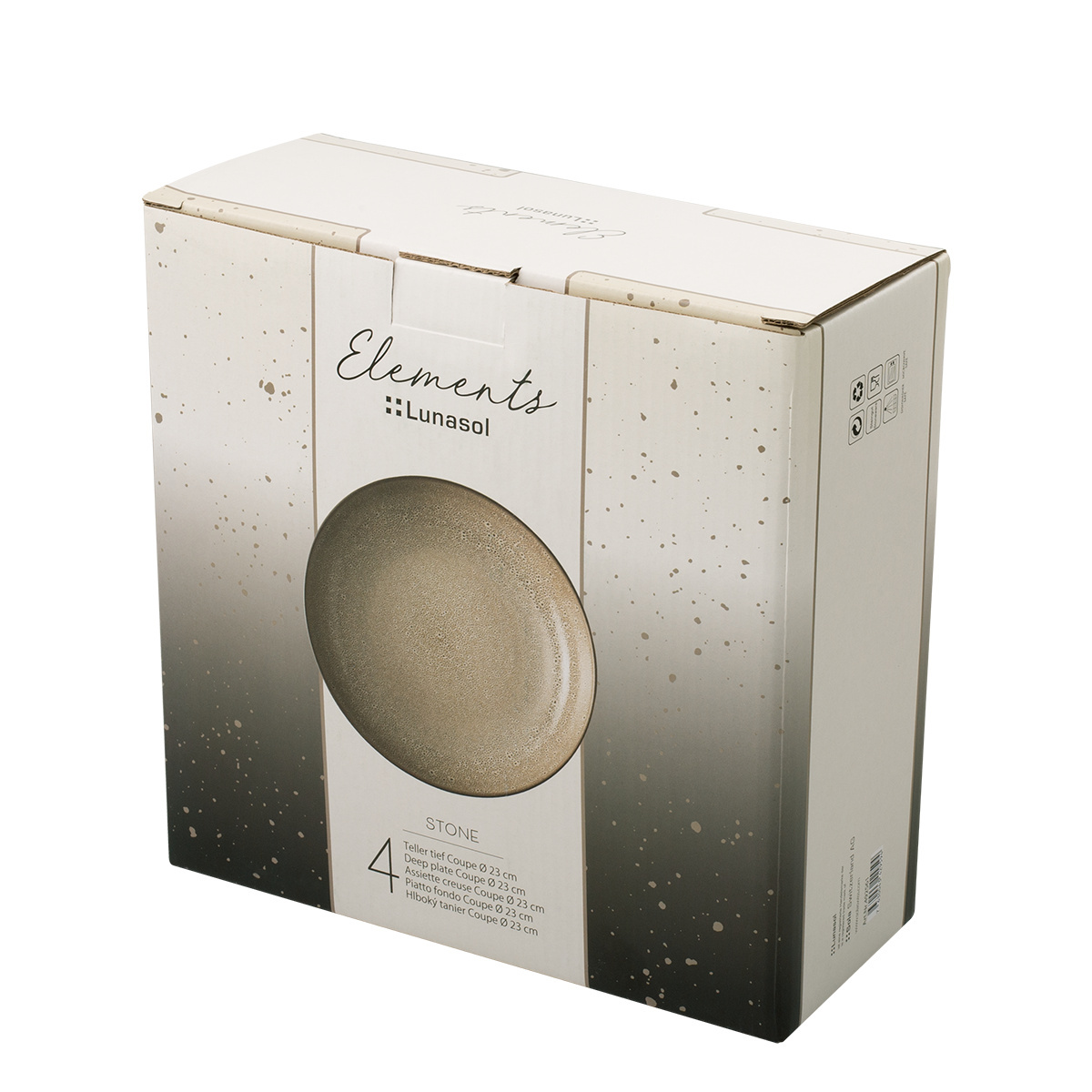 Set di 4 piatti fondi Coupe ø23 cm Elements Stone