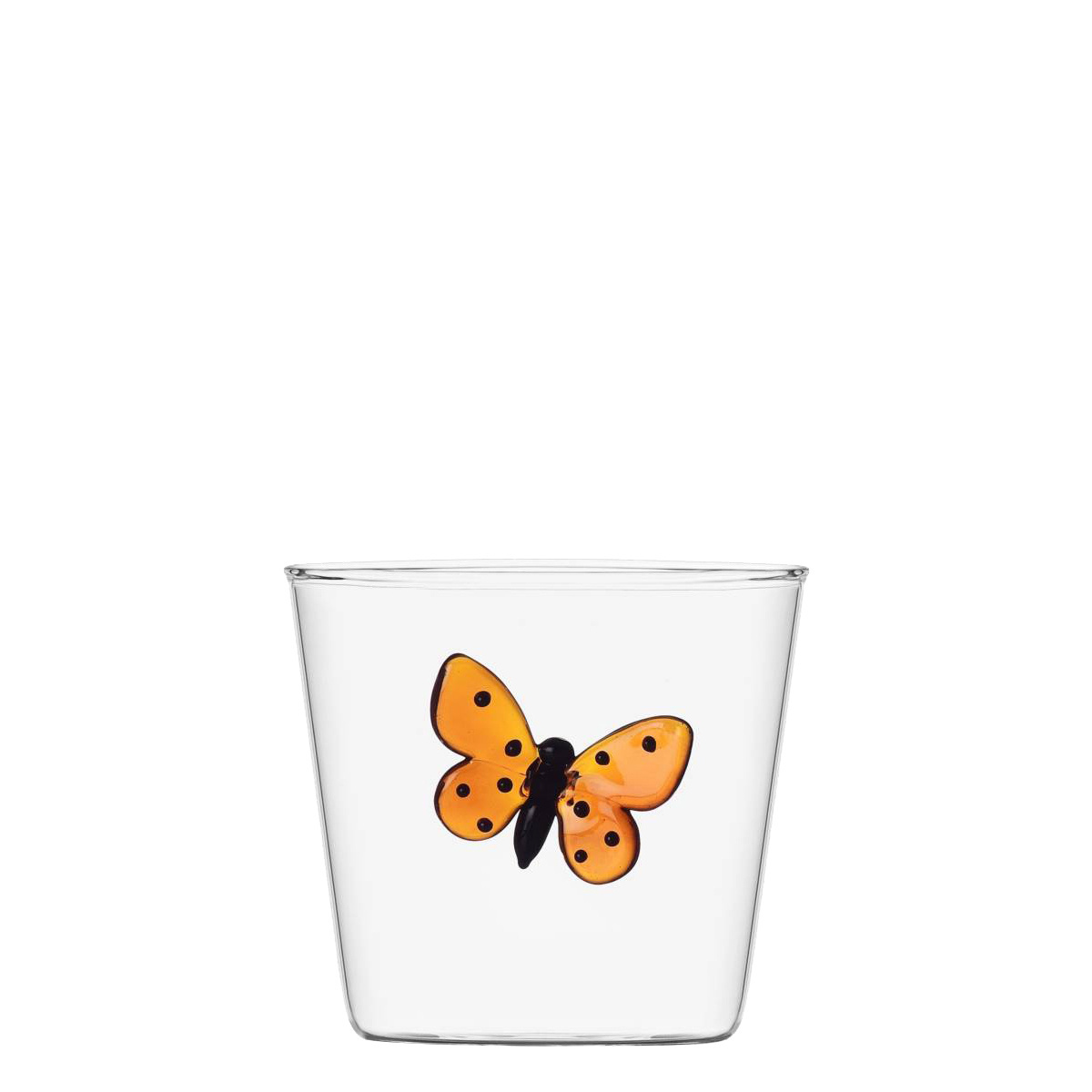 Glass with orange butterfly 350 ml