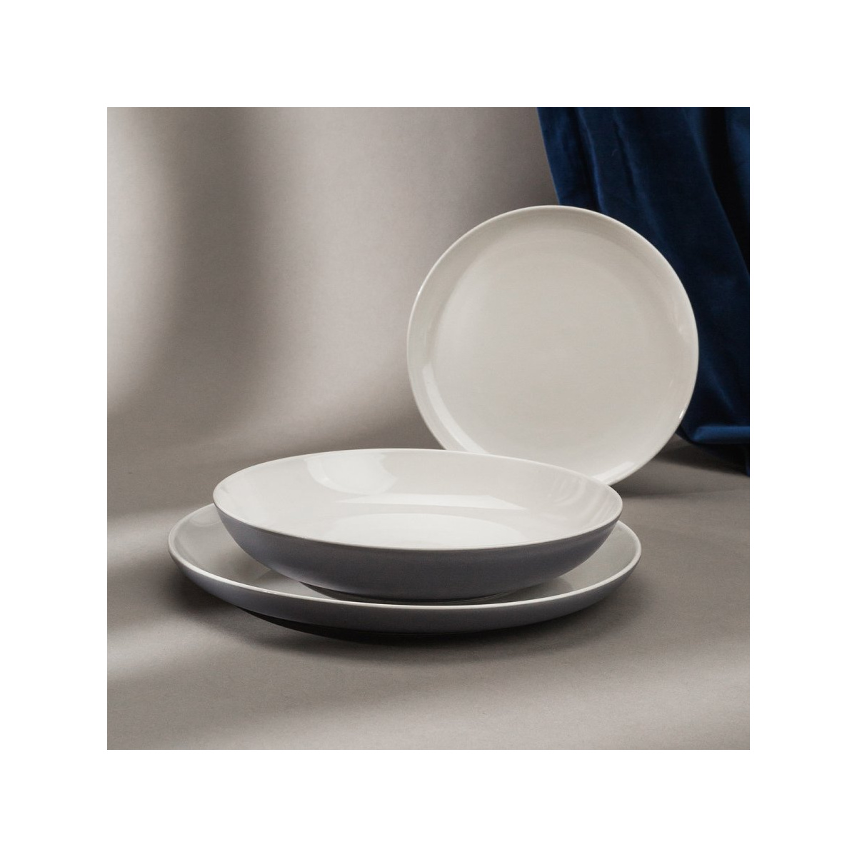 Keramik-Teller Set 12-tlg. – Elements East grey