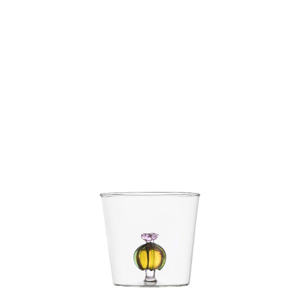 Bicchiere con cactus con fiore rosa 350 ml