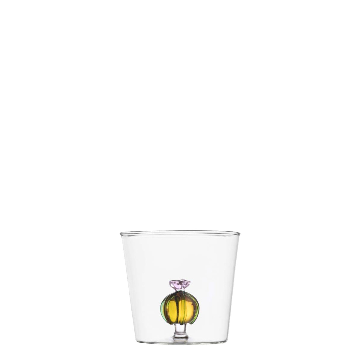 Glass with cactus with pink flower 350 ml