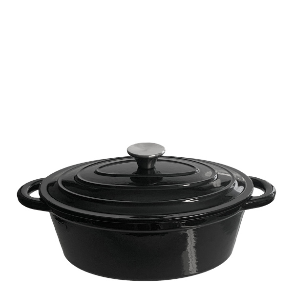 Pentola in ghisa / Cocotte nera ovale 28 x 20 cm - Basic Lunasol