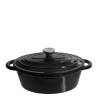 Gusseisentopf / Cocotte schwarz oval 28 x 20 cm - Basic Lunasol